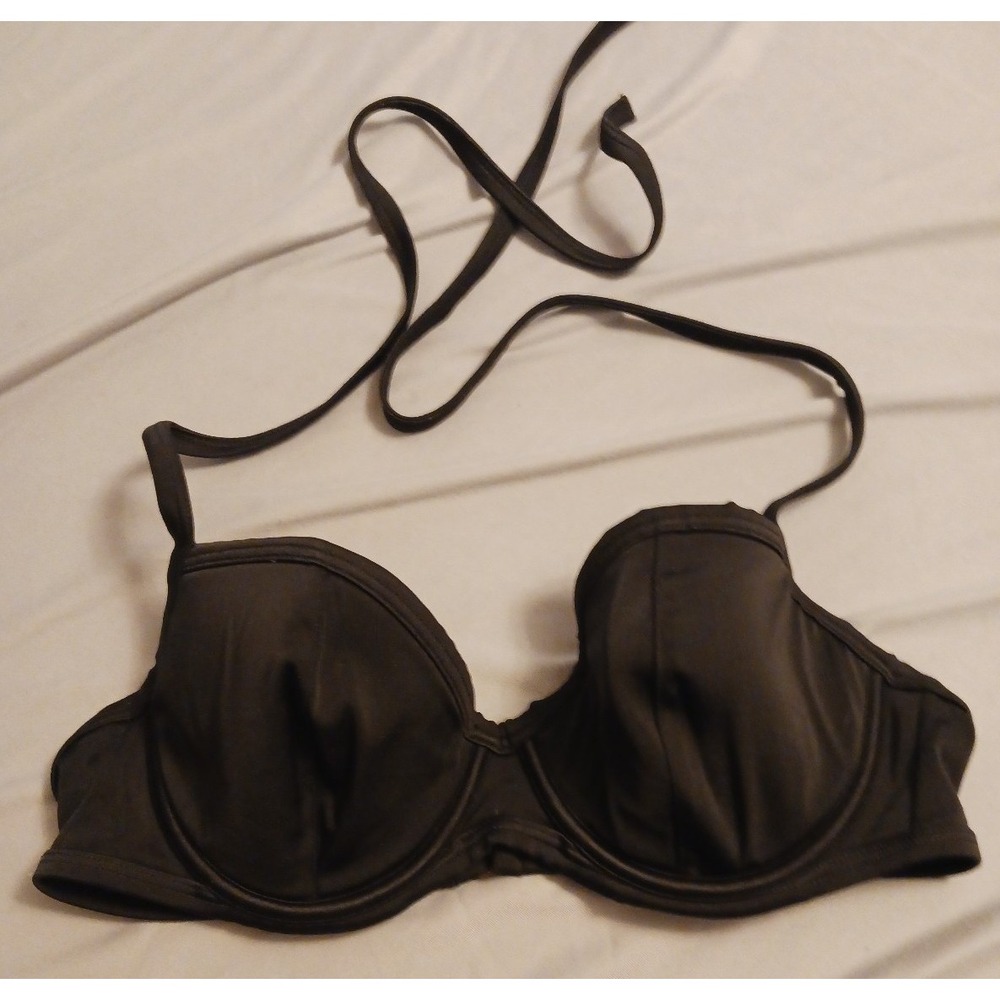 Victoria's Secret Swim Black Padded Underwire Bikini Top, Size 36B